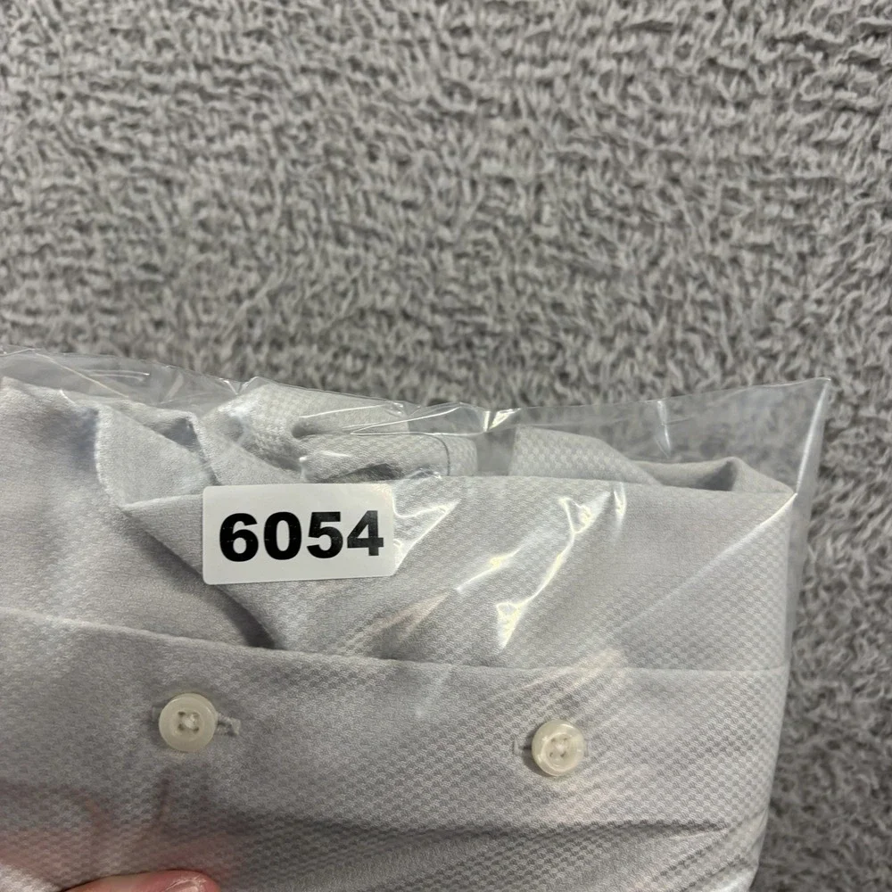 Proper Shirtings Dress Shirt Mens 15 Ivory White Pattern Wrinkle Free - Picture 9 of 9